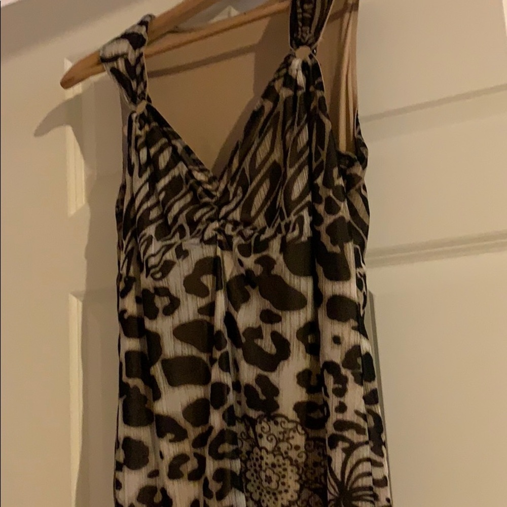Sleeveless animal & flower print lined top size 4